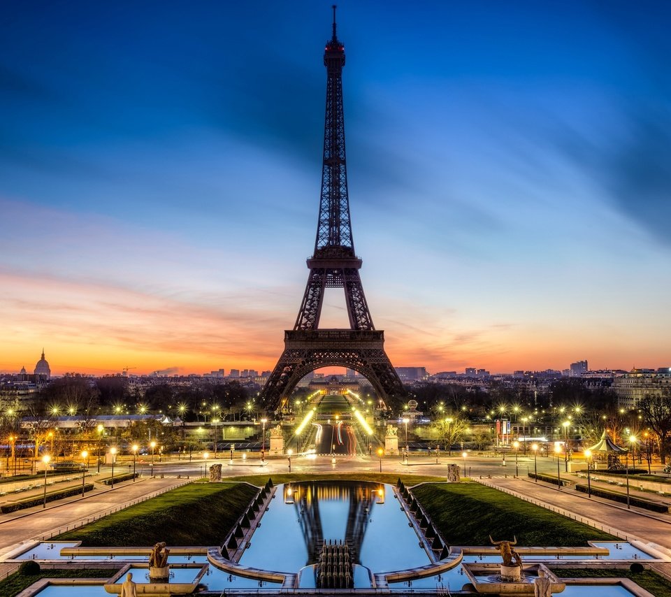 Обои вечер, париж, франция, эйфелева башня, la tour eiffel, франци, the evening, paris, france, eiffel tower разрешение 2560x1600 Загрузить