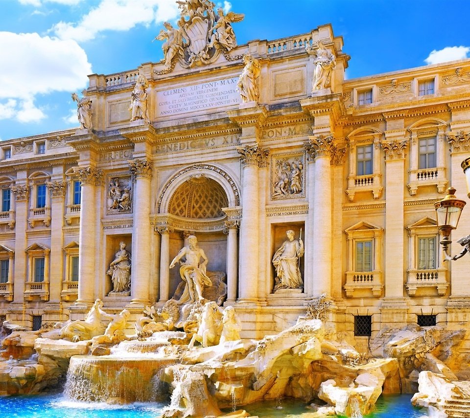 Обои фонтан треви в риме, the trevi fountain in rome разрешение 2560x1440 Загрузить