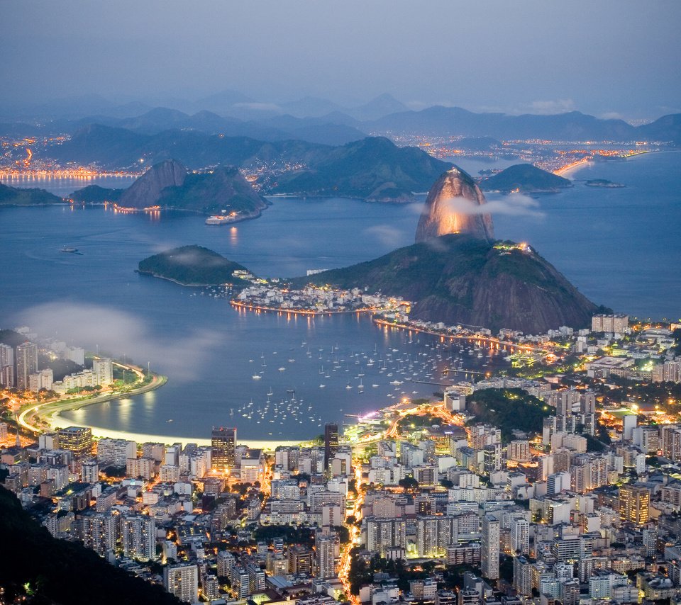 Обои вечер, море, бразилия, рио-де-жанейро, the evening, sea, brazil, rio de janeiro разрешение 2560x1600 Загрузить