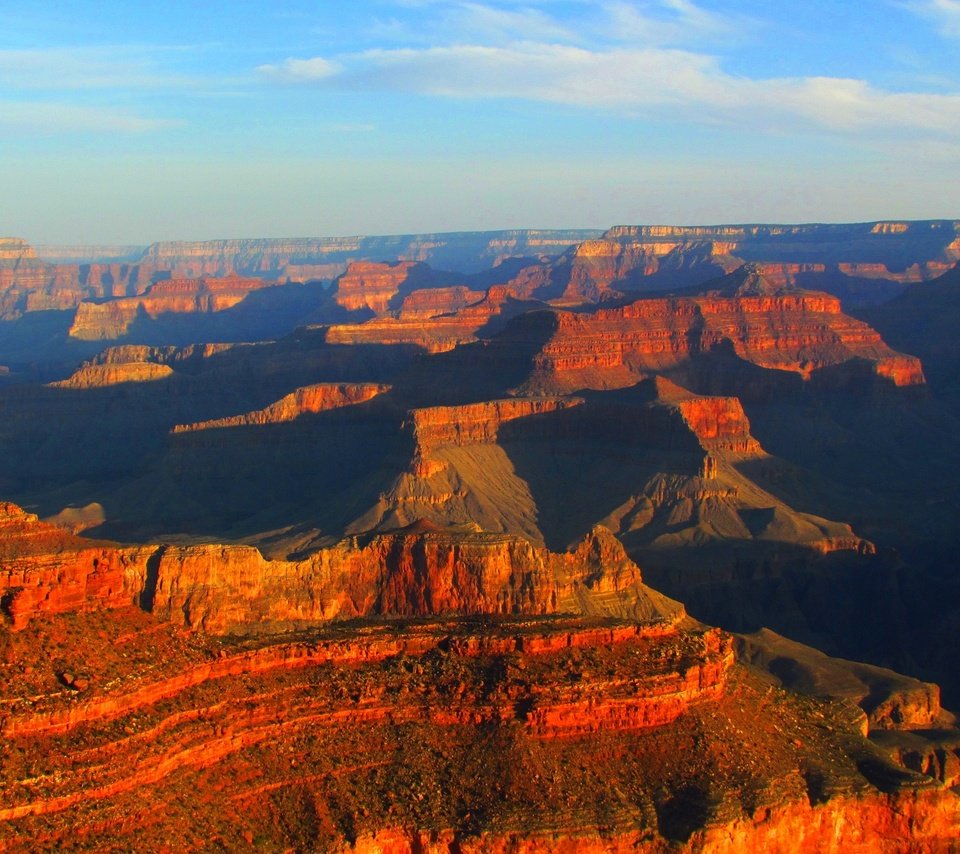 Обои горы, закат, каньон, сша, аризона, grand canyon national park, mountains, sunset, canyon, usa, az разрешение 2048x1314 Загрузить