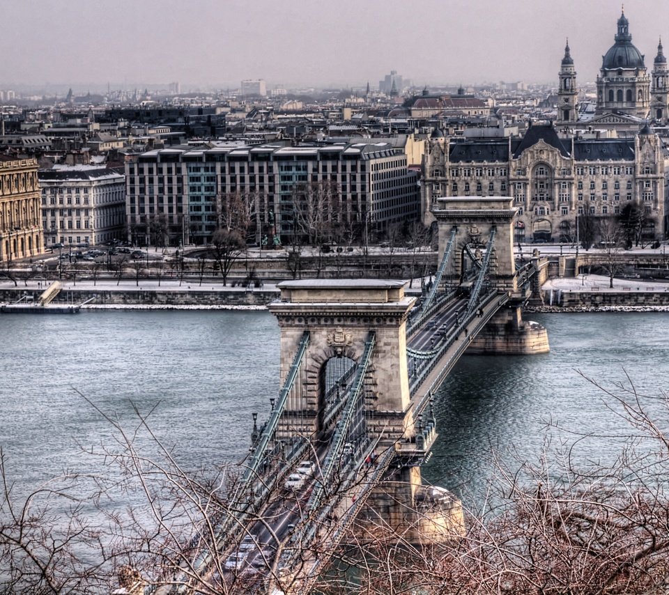 Обои мост, венгрия, будапешт, чейн-бридж, bridge, hungary, budapest, the chain bridge разрешение 2560x1600 Загрузить