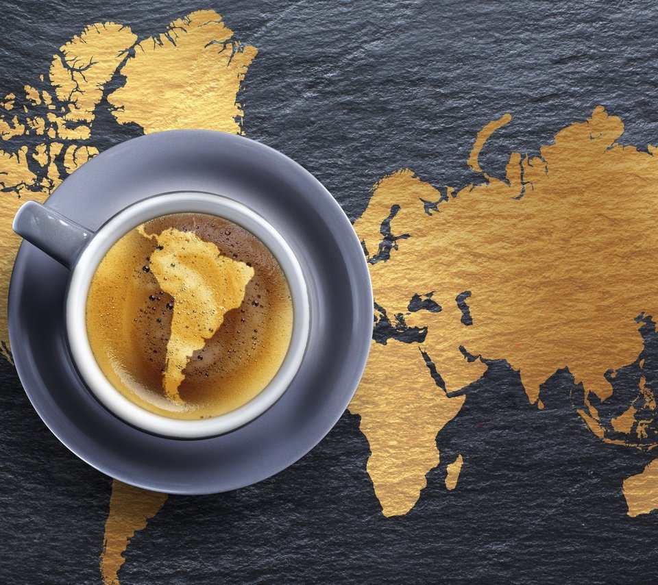 Обои кофе, карта, чашка, coffee, map, cup разрешение 2560x1600 Загрузить