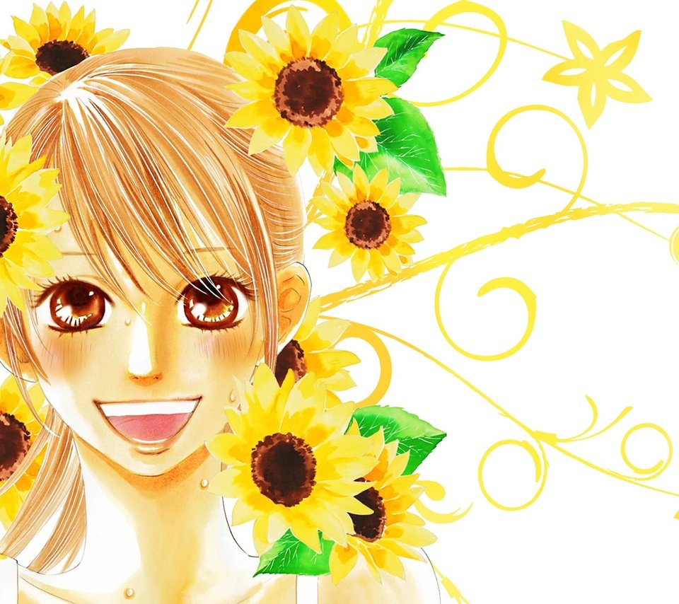 Обои цветы, девушка, аниме, яркая чихая, flowers, girl, anime, bright sneezing разрешение 1920x1200 Загрузить