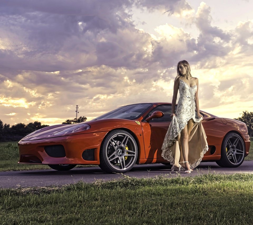 Обои стиль, платье, поза, машина, авто, модель, феррари, callie ann staires, style, dress, pose, machine, auto, model, ferrari разрешение 2048x1366 Загрузить