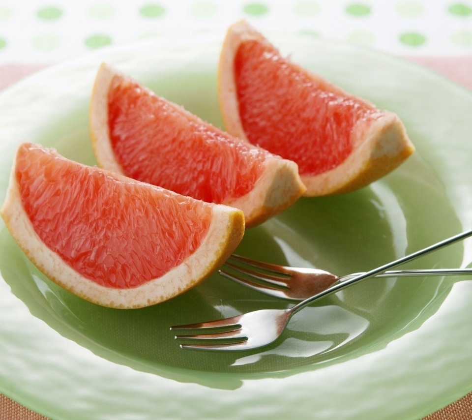 Обои фрукты, дольки, тарелка, вилки, цитрусы, грейпфрут, fruit, slices, plate, fork, citrus, grapefruit разрешение 1920x1200 Загрузить