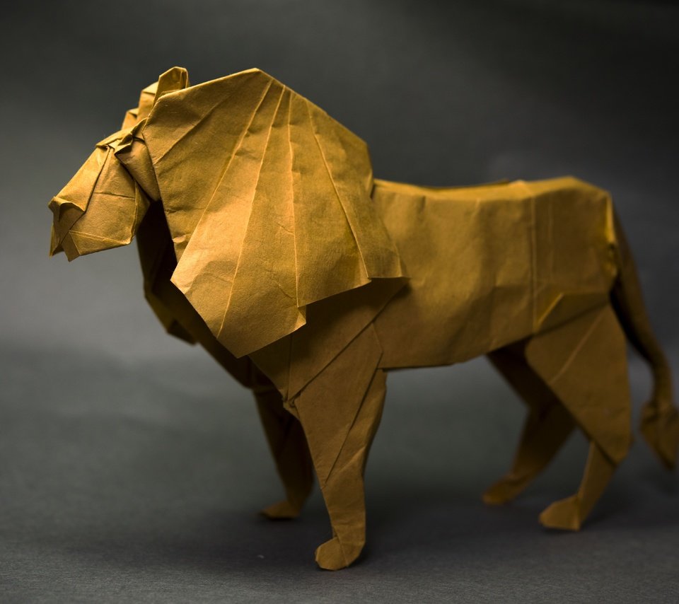 Обои бумага, оригами, лев, paper, origami, leo разрешение 7006x4676 Загрузить