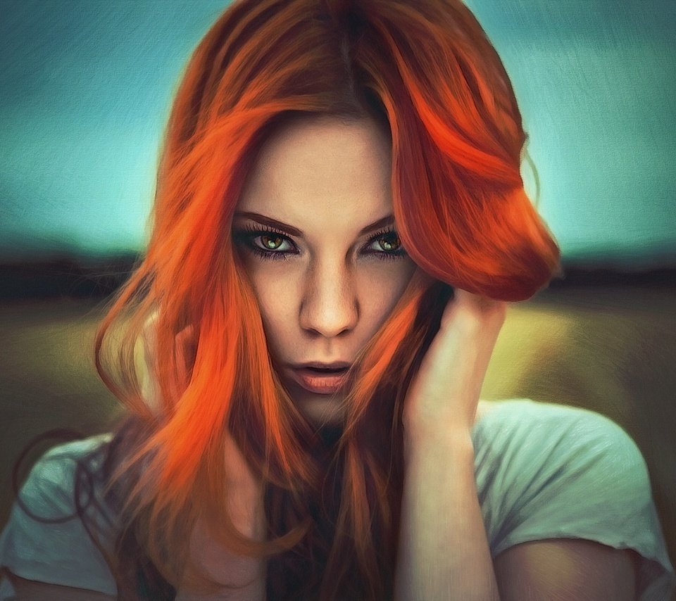 Обои девушка, портрет, взгляд, рыжая, зара axeronias, girl, portrait, look, red, zara axeronias разрешение 1920x1280 Загрузить