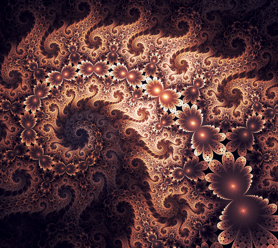 Обои цветы, абстракция, узоры, фрактал, flowers, abstraction, patterns, fractal разрешение 1920x1280 Загрузить