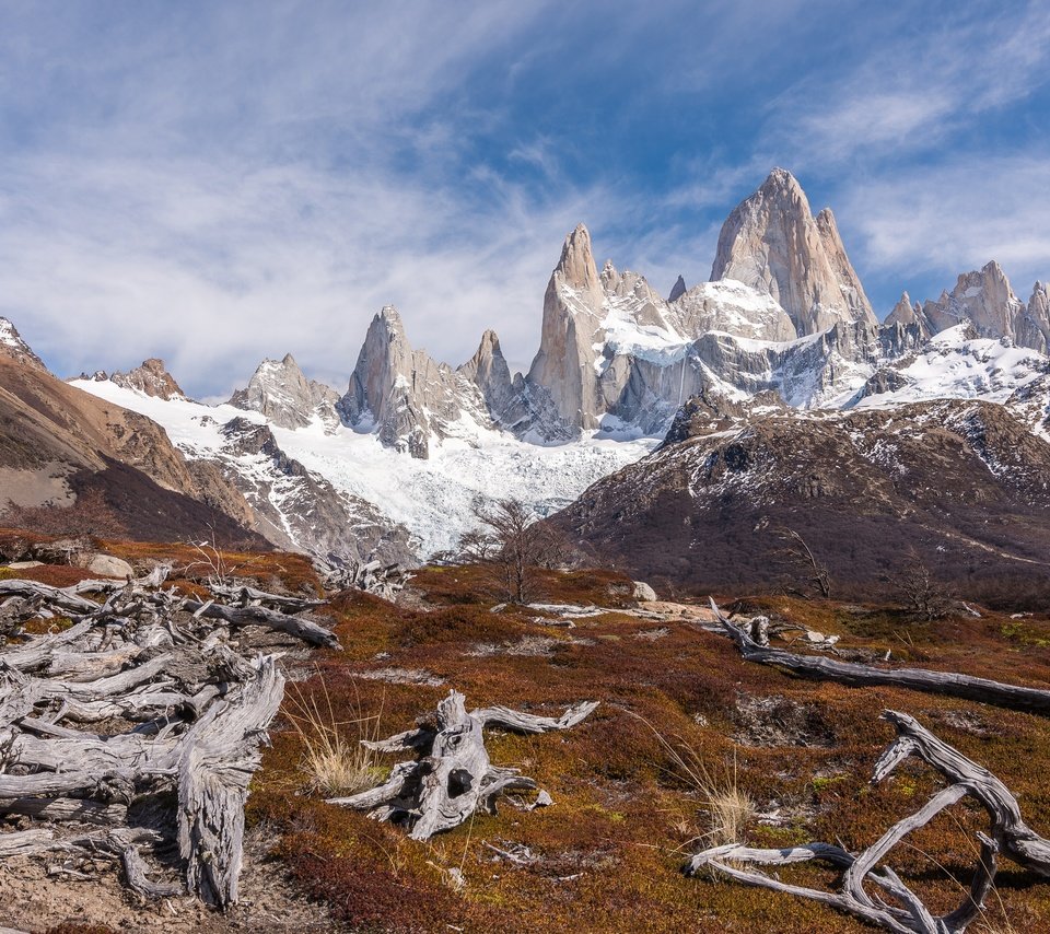 Обои горы, снег, йосемитский национальный парк, monte fitz roy, mountains, snow, yosemite national park разрешение 3840x2400 Загрузить