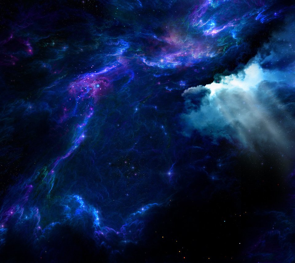 Обои небо, облака, звезды, туманность, стихия, the sky, clouds, stars, nebula, element разрешение 3036x1586 Загрузить