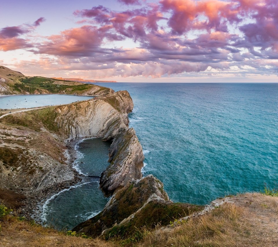 Обои вечер, скалы, закат, море, побережье, морской пейзаж, the evening, rocks, sunset, sea, coast, seascape разрешение 2048x1374 Загрузить