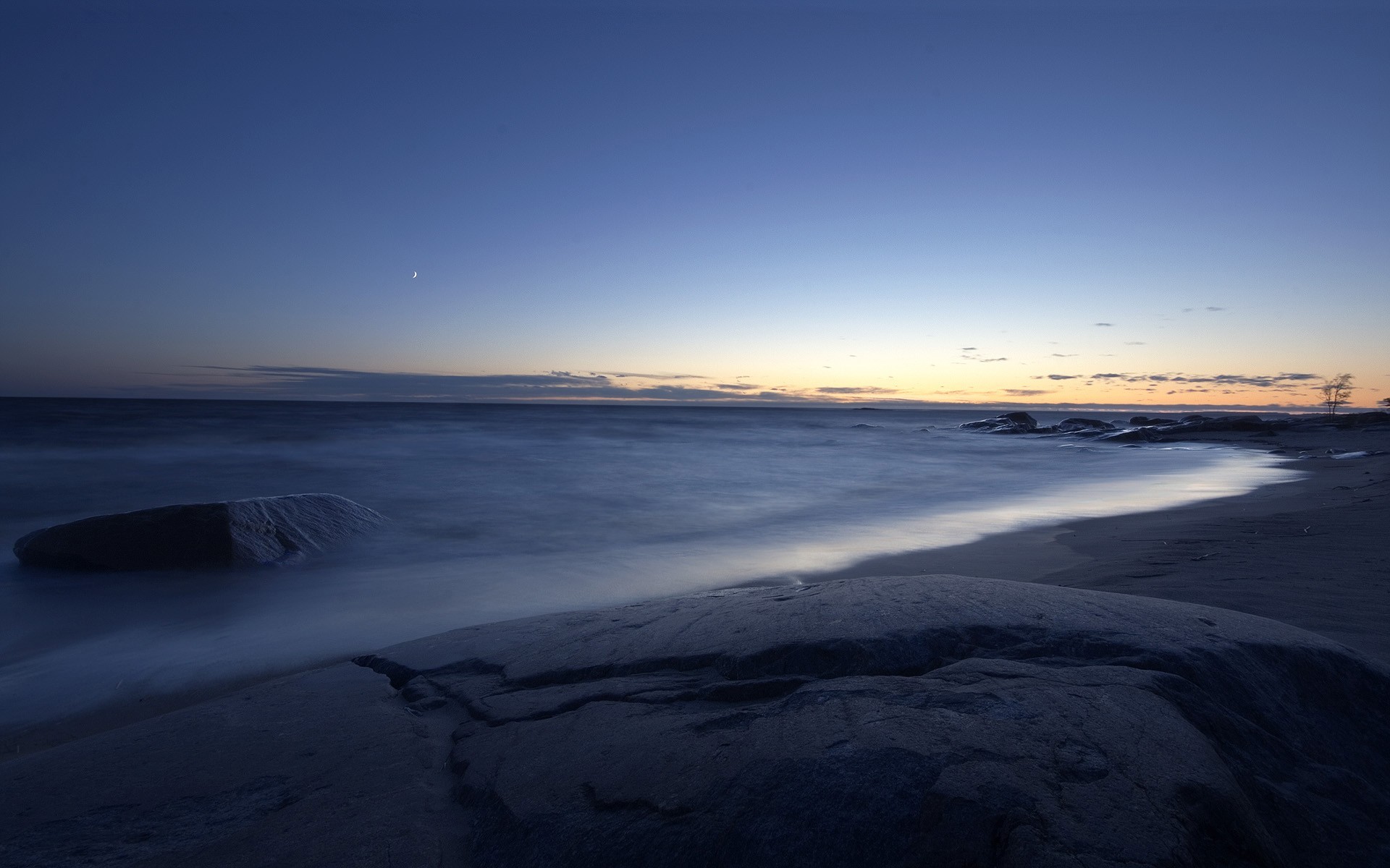 Обои вечер, берег, море, горизонт, the evening, shore, sea, horizon разрешение 1920x1200 Загрузить