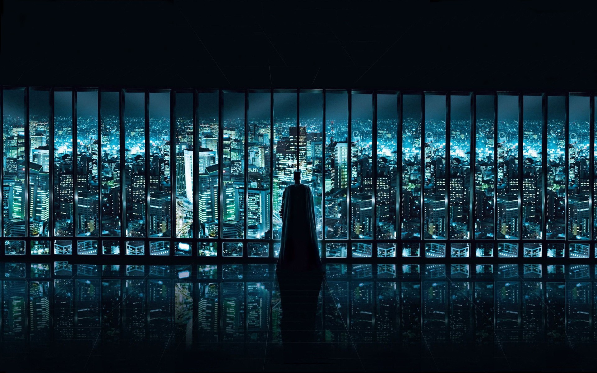 Обои город, окно, бэтмен, the city, window, batman разрешение 1920x1200 Загрузить