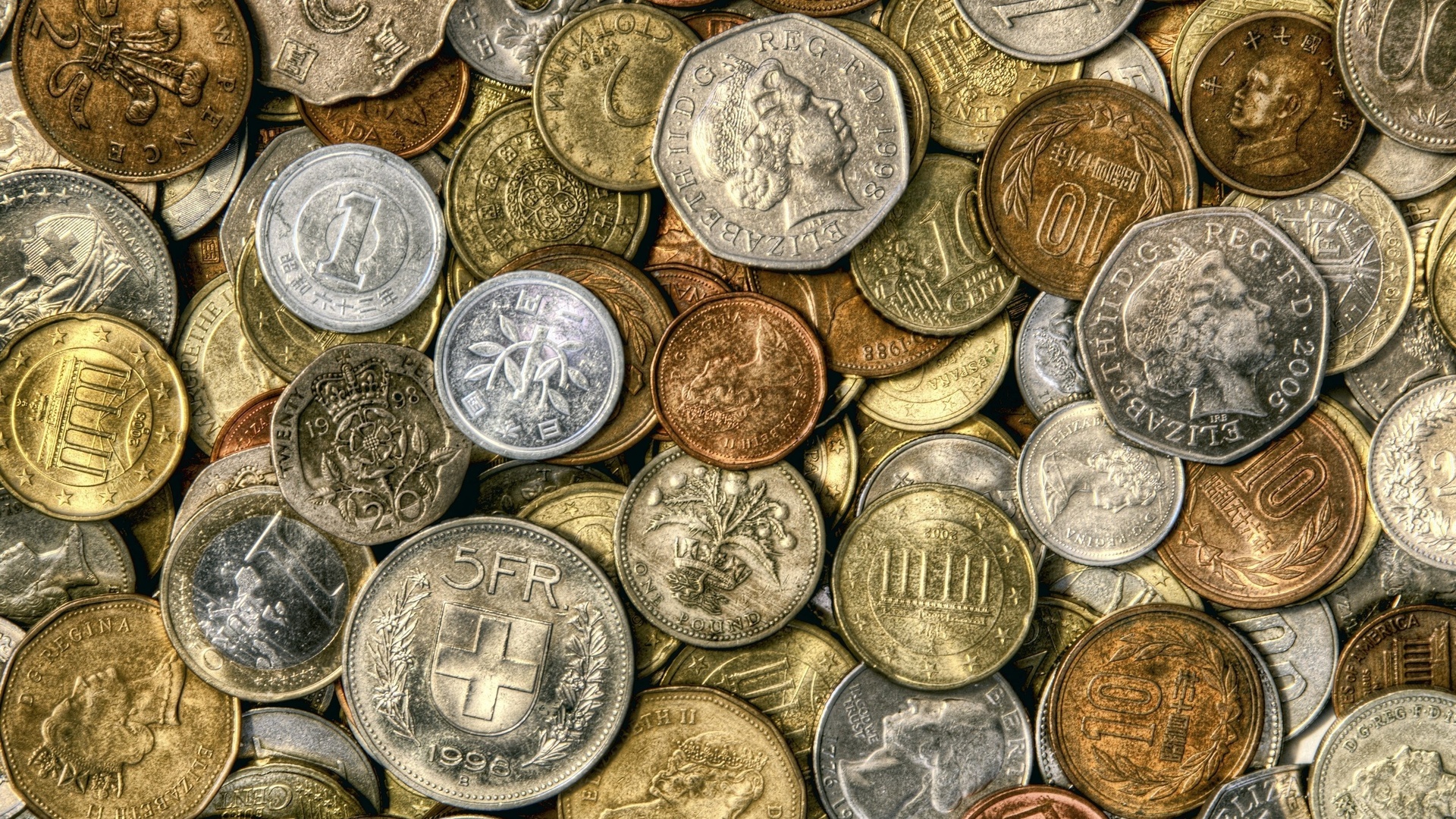 Обои деньги, монеты, мелочь, бабосы, trifle, money, coins, detail разрешение 1920x1080 Загрузить
