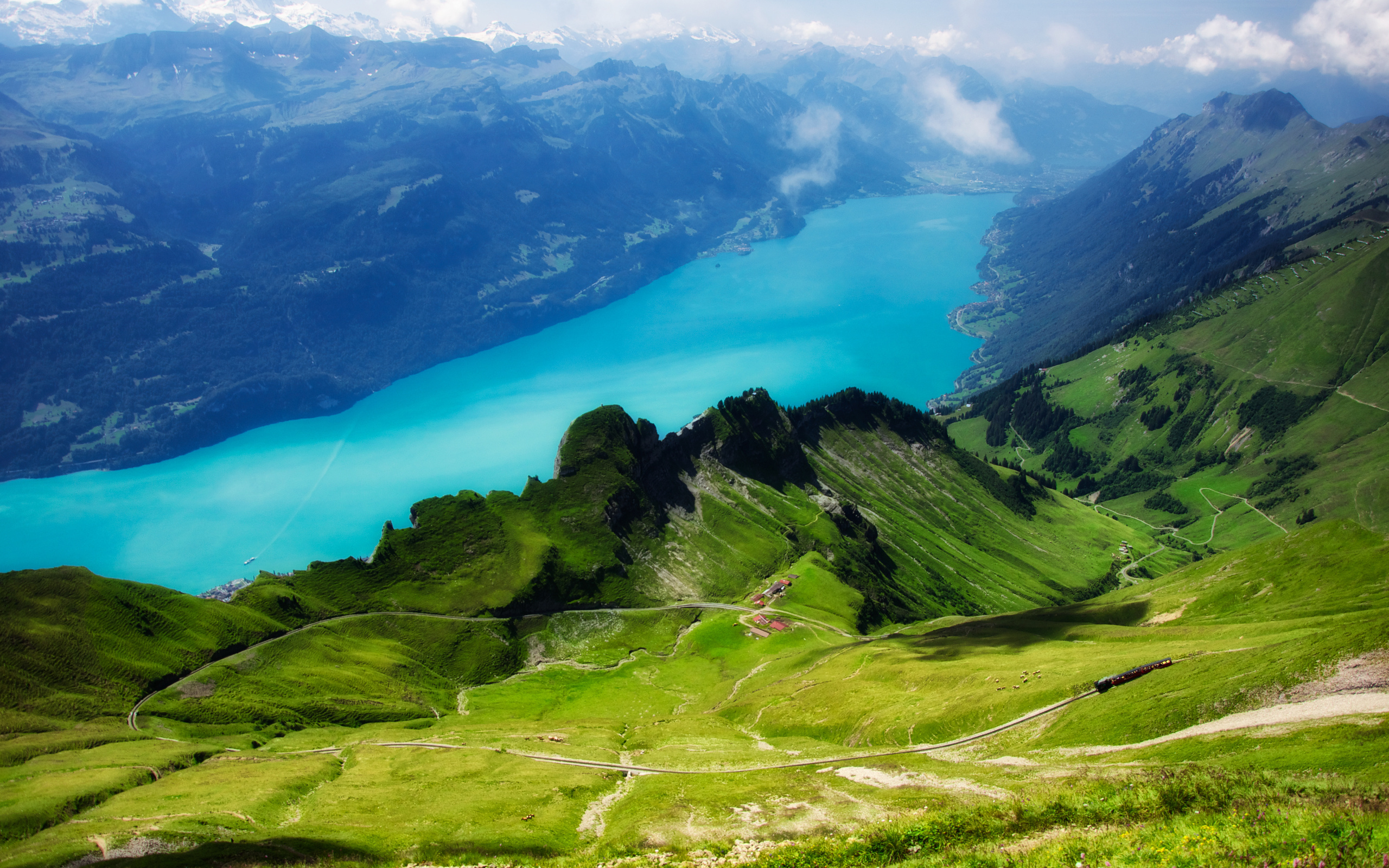 Обои вид, швейцария, альпийские горы, с вершины rothorn, view, switzerland, alpine mountains, from the top of rothorn разрешение 2560x1600 Загрузить