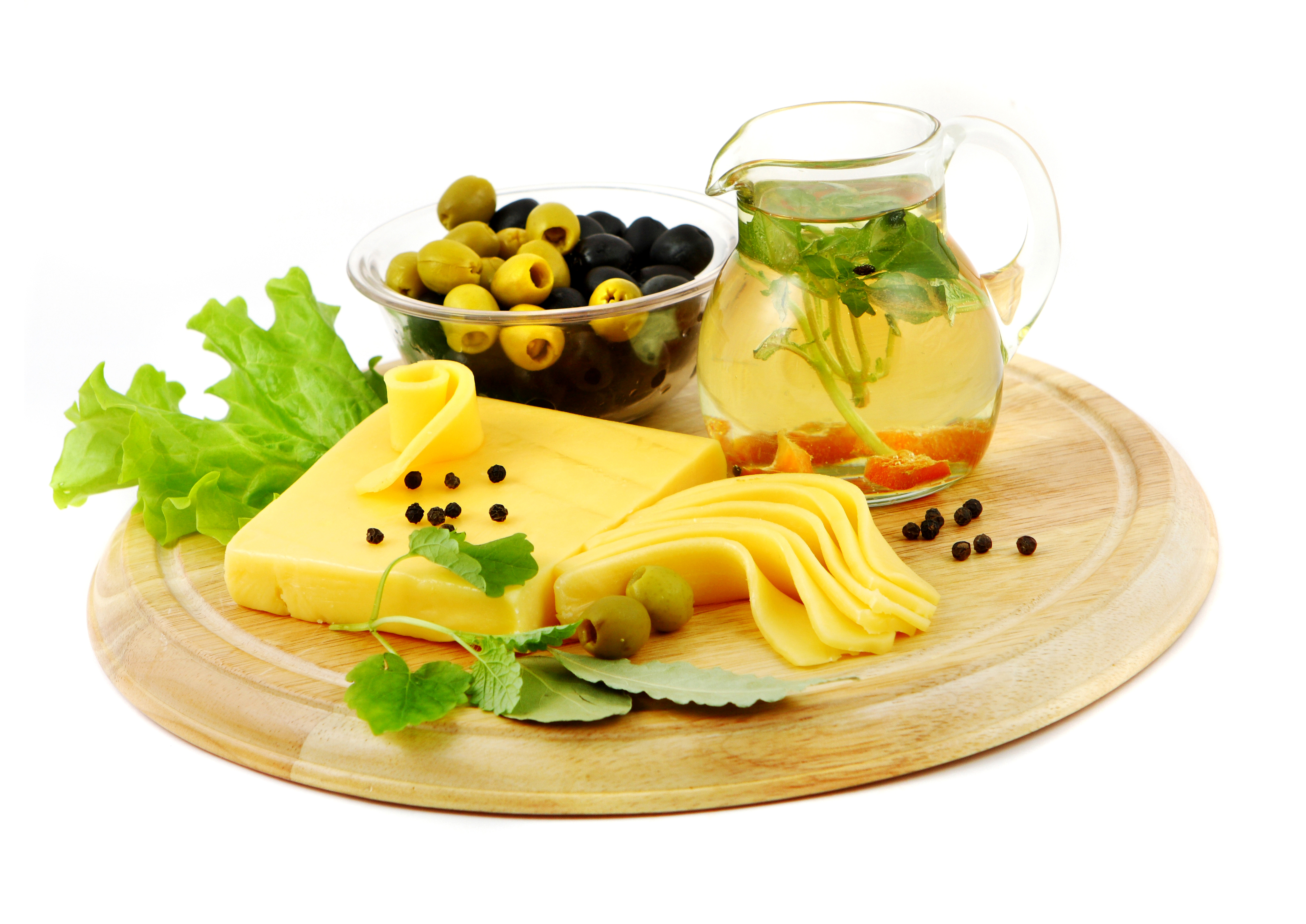 Обои зелень, сыр, чай, оливки, брынза, кувшинчик, greens, cheese, tea, olives, jug разрешение 6500x4600 Загрузить