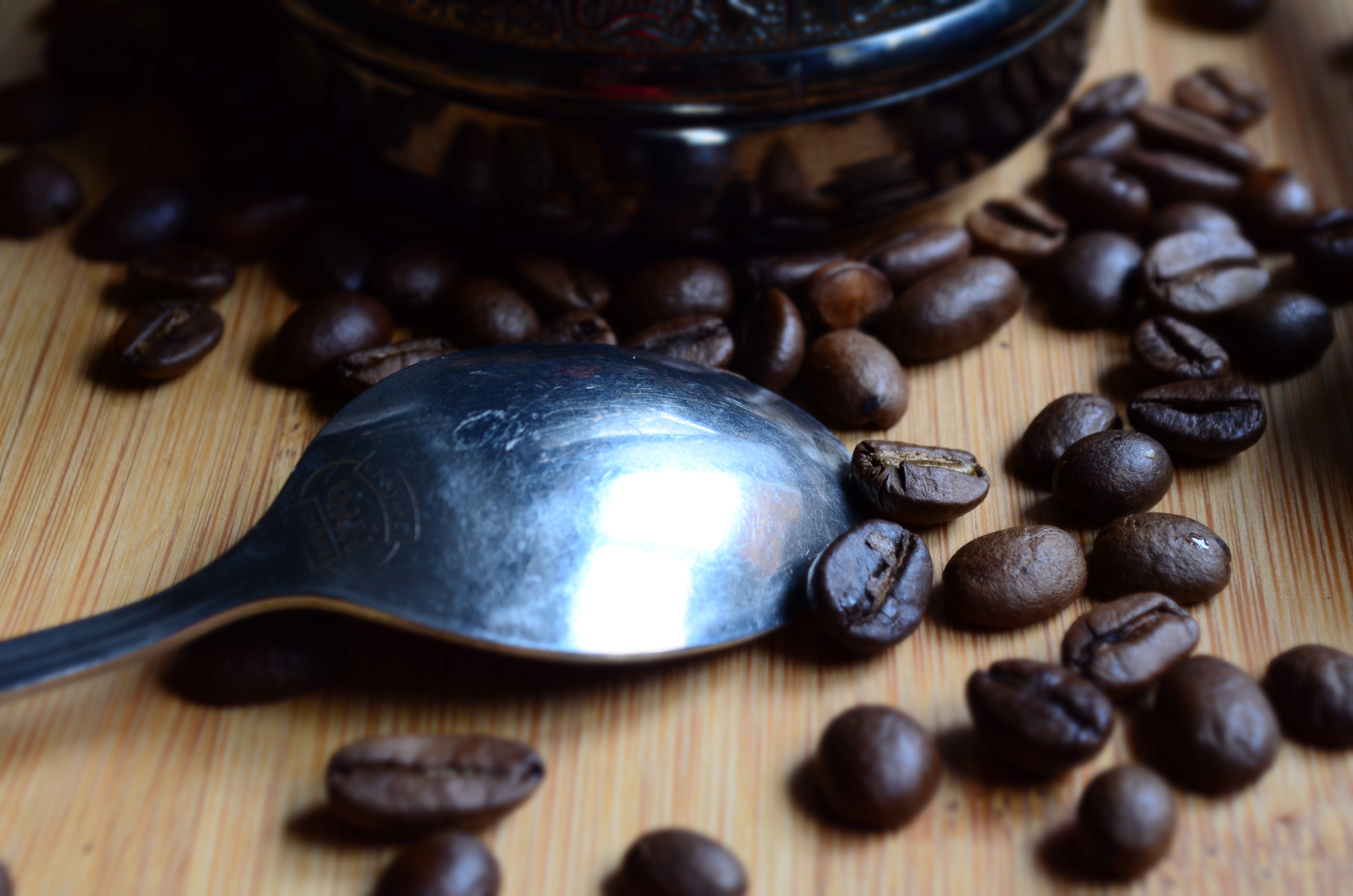 Обои зерна, кофе, кофейные зерна, ложка, grain, coffee, coffee beans, spoon разрешение 4928x3264 Загрузить