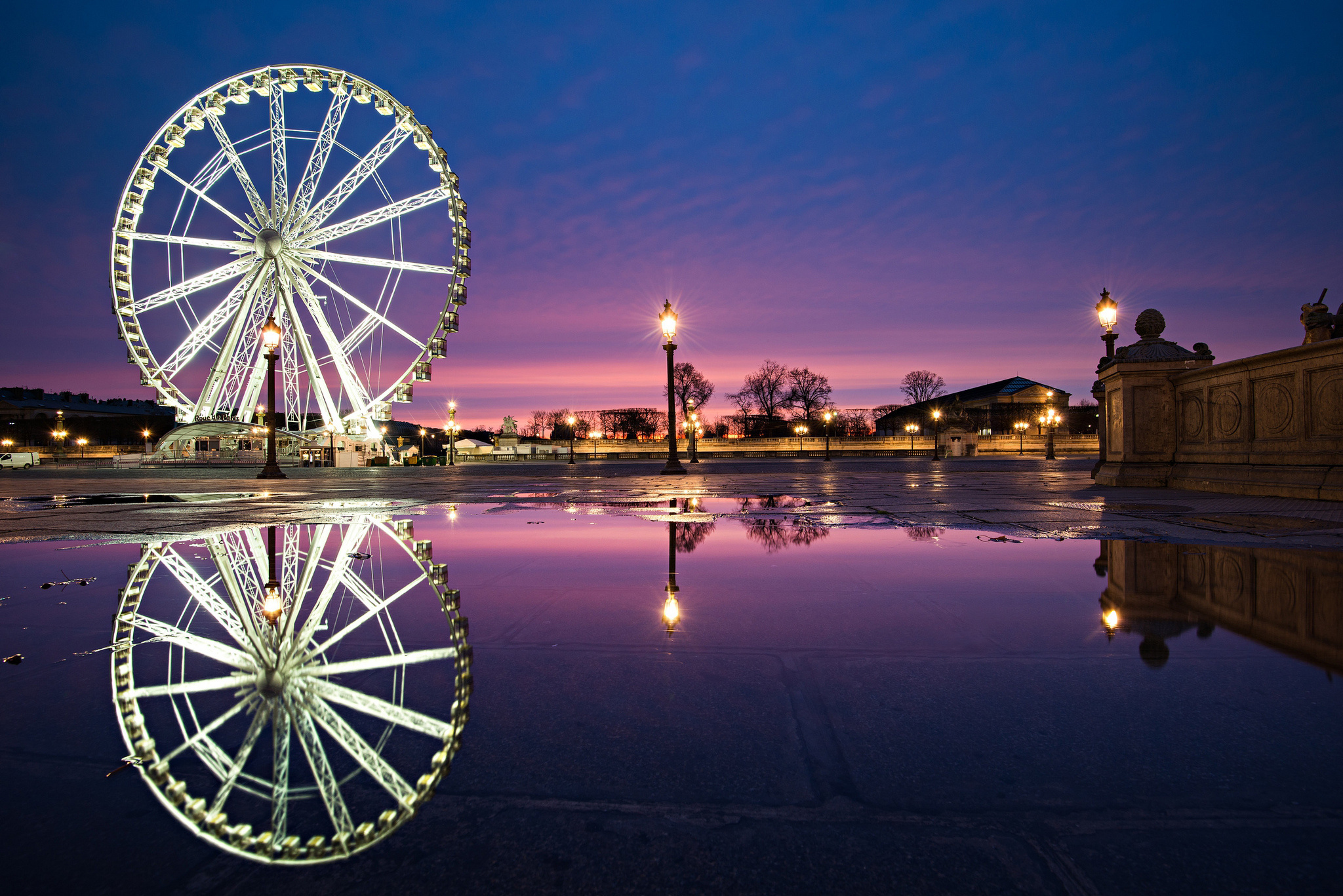 Обои вода, колесо обозрения, город, париж, франция, place de la concorde, fontaine des fleuves, water, ferris wheel, the city, paris, france разрешение 2048x1367 Загрузить