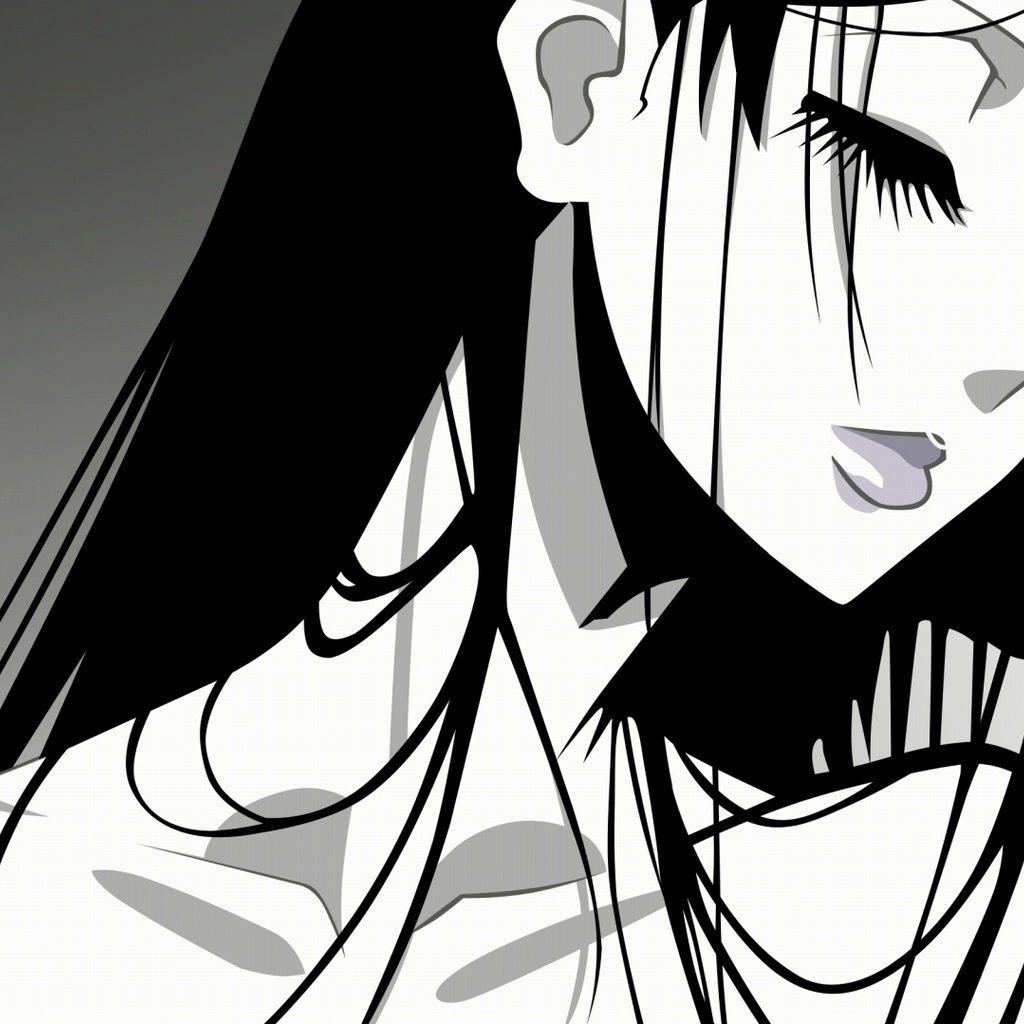 Обои девушка, настроение, чёрно-белое, манга, girl, mood, black and white, manga разрешение 1920x1079 Загрузить