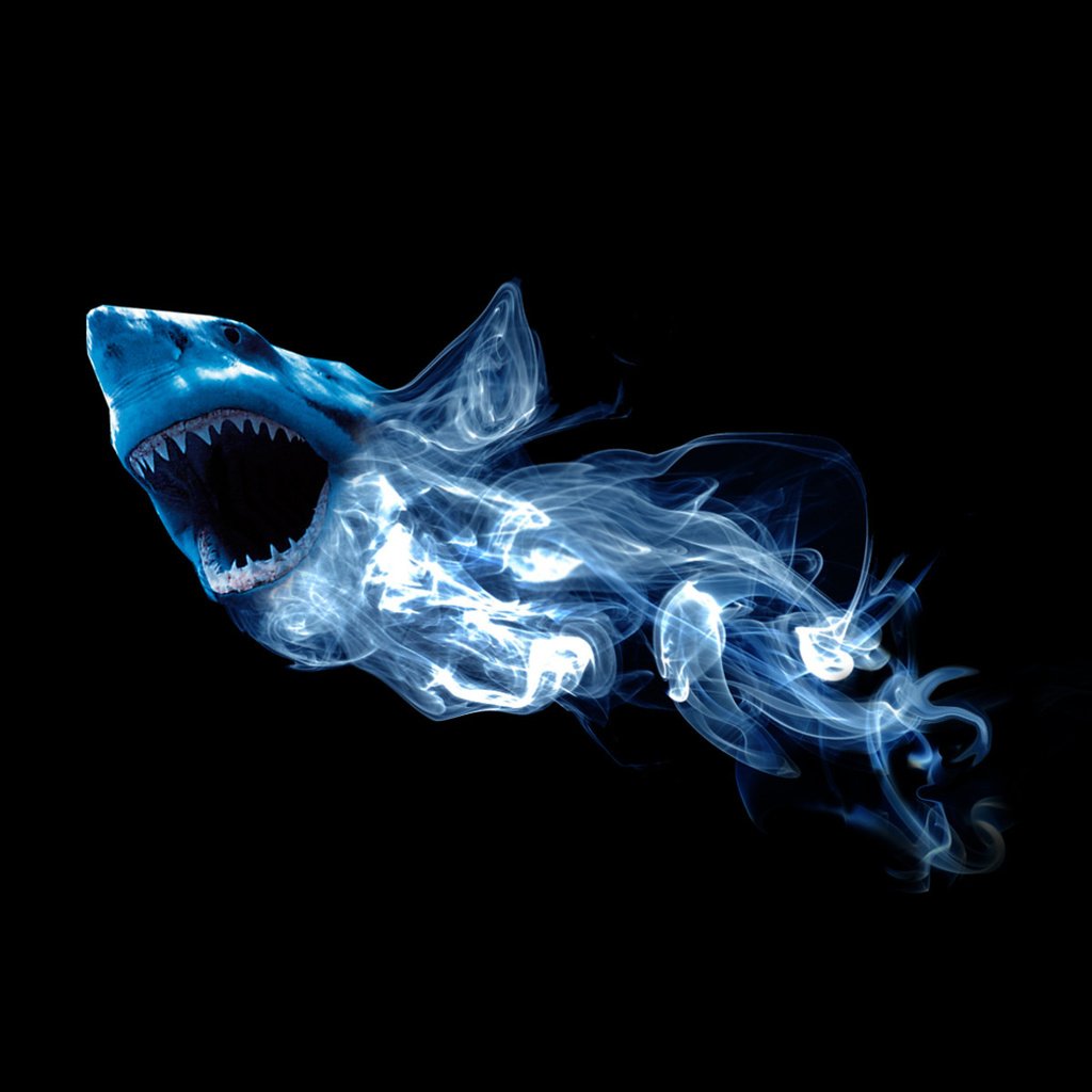 Обои абстракция, дым, акула, abstraction, smoke, shark разрешение 1920x1200 Загрузить