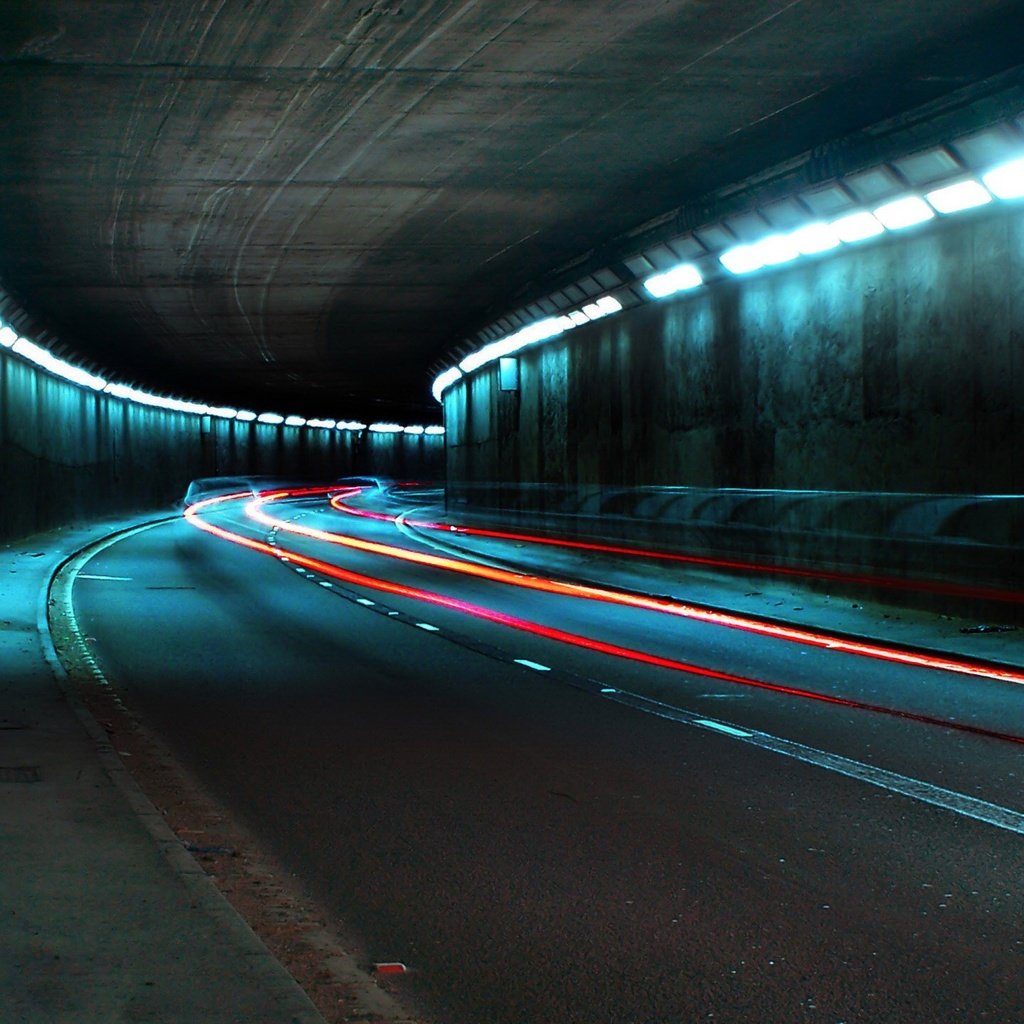 Обои дорога, огни, туннель, выдержка, фары, road, lights, the tunnel, excerpt разрешение 1920x1440 Загрузить