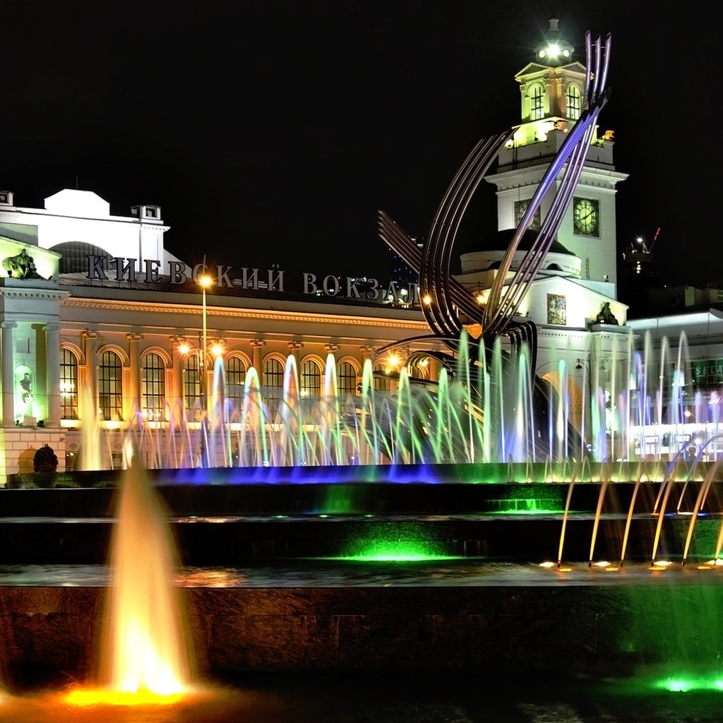 Обои москва, фонтан, похищение европы, киевский вокзал, moscow, fountain, the rape of europa, kiev railway station разрешение 1920x1080 Загрузить