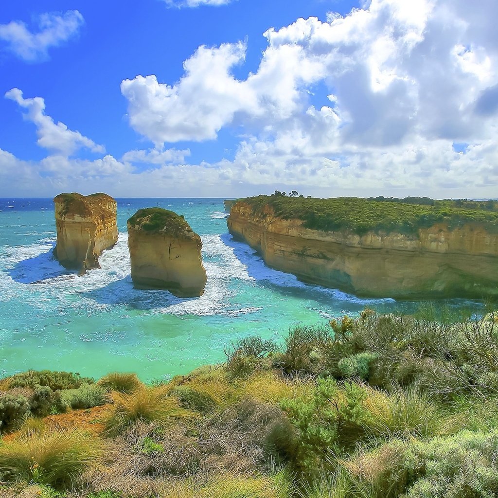 Обои скалы, берег, пейзаж, океан, австралия, rocks, shore, landscape, the ocean, australia разрешение 1920x1080 Загрузить