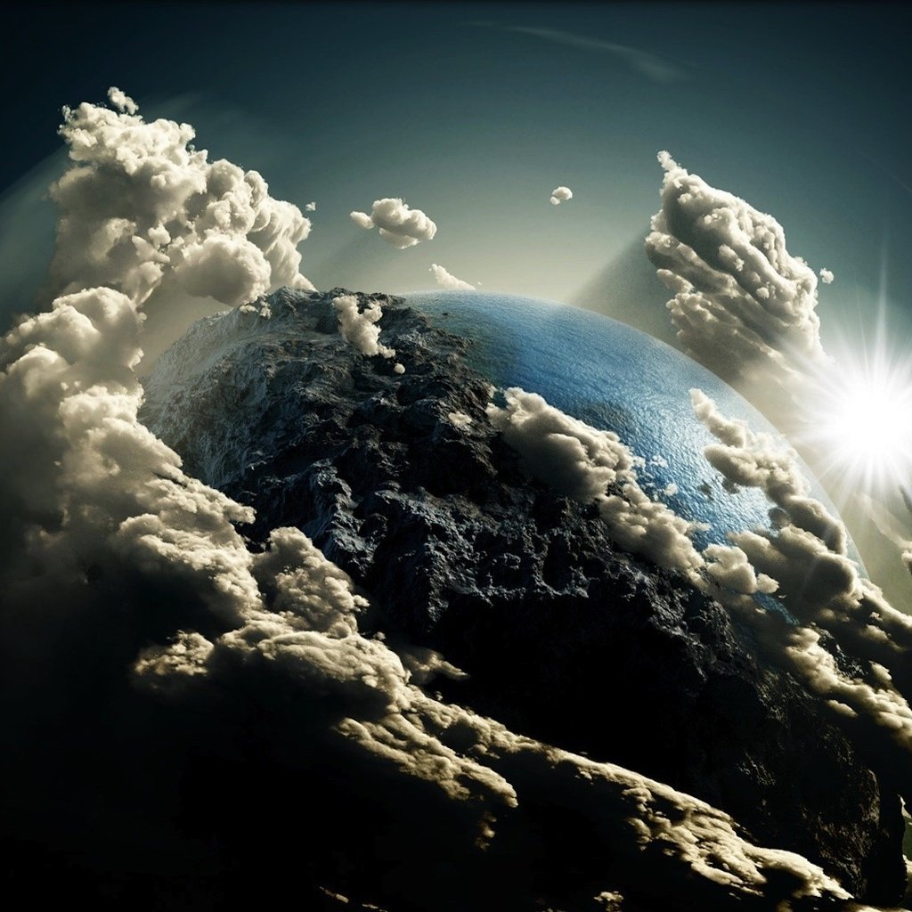 Обои облака вокруг земли, the clouds around the earth разрешение 1920x1080 Загрузить