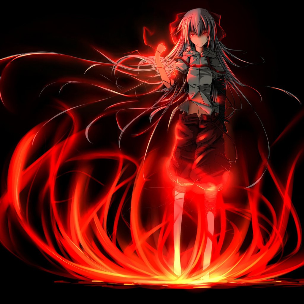 Обои пламя, девушка, аниме, flame, girl, anime разрешение 1920x1200 Загрузить