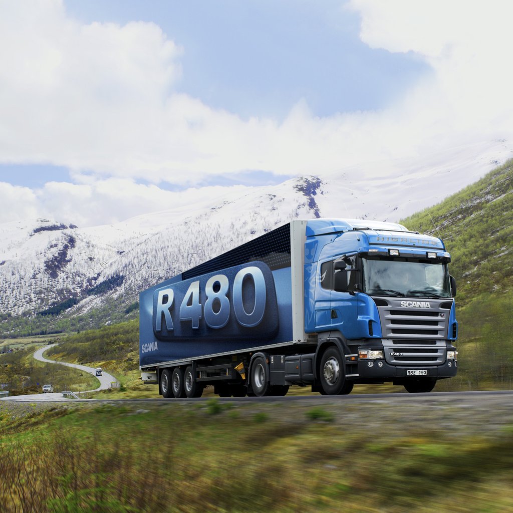 Обои дорога, горы, природа, грузовик, тягач, скания, r480, road, mountains, nature, truck, tractor, scania разрешение 2560x1600 Загрузить