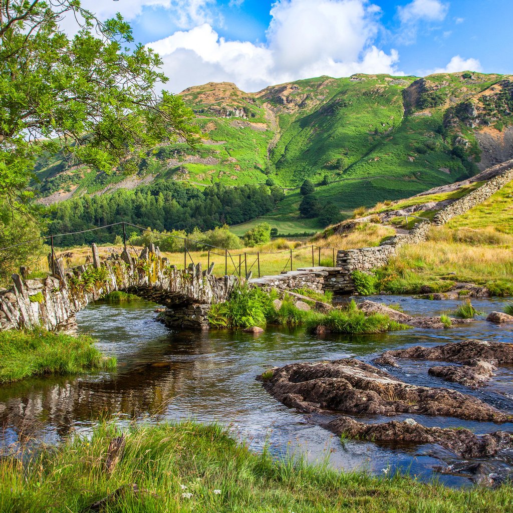 Обои река, горы, мост, англия, little langdale valley, river, mountains, bridge, england разрешение 2048x1365 Загрузить