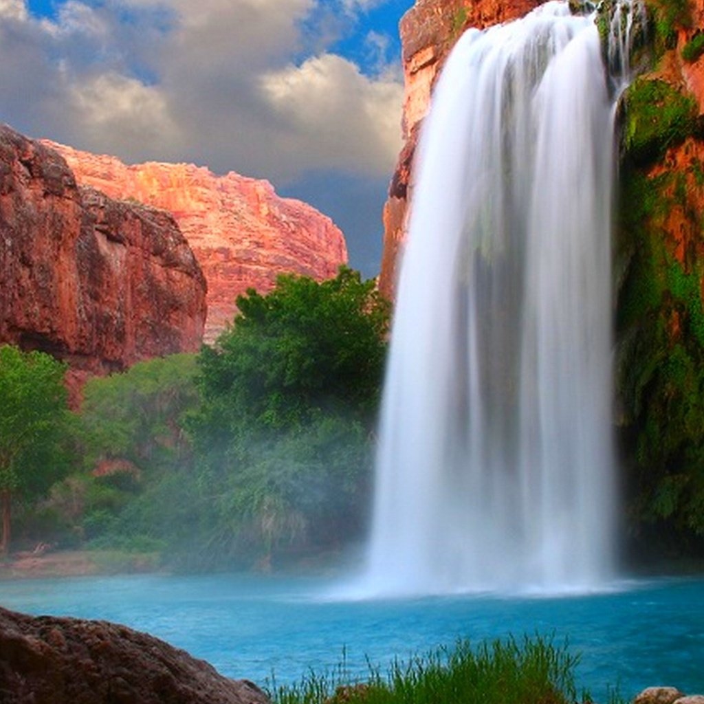 Обои сша, аризона, водопад хавасу, usa, az, havasu falls разрешение 1920x1200 Загрузить