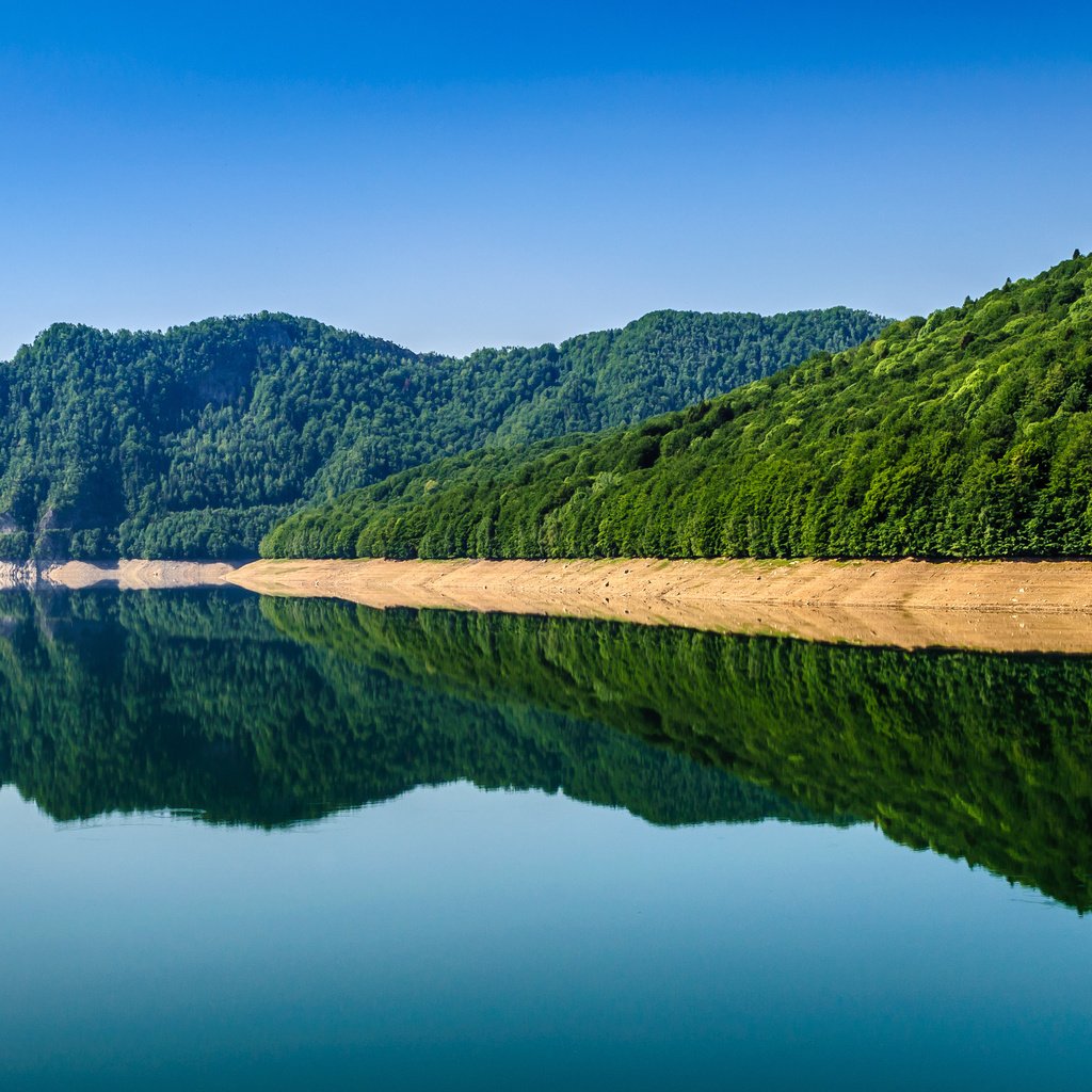 Обои небо, озеро, горы, отражение, пейзаж, румыния, the sky, lake, mountains, reflection, landscape, romania разрешение 4177x2848 Загрузить