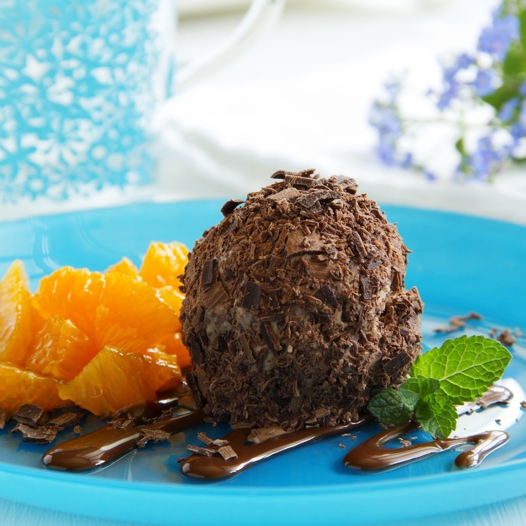 Обои мята, мороженое, апельсин, шоколад, сладкое, тарелка, mint, ice cream, orange, chocolate, sweet, plate разрешение 3600x2364 Загрузить