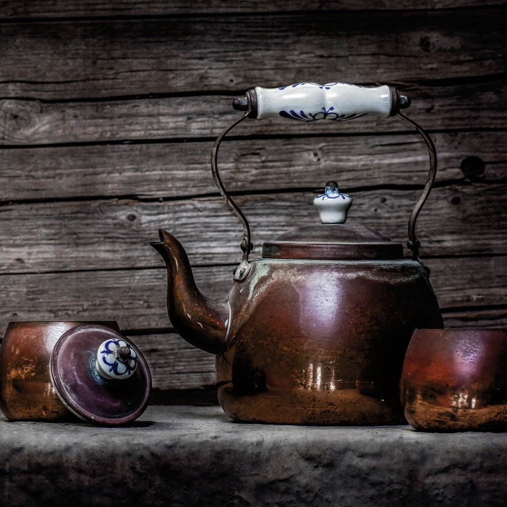 Обои чашка, чай, чайник, натюрморт, cup, tea, kettle, still life разрешение 2048x1356 Загрузить