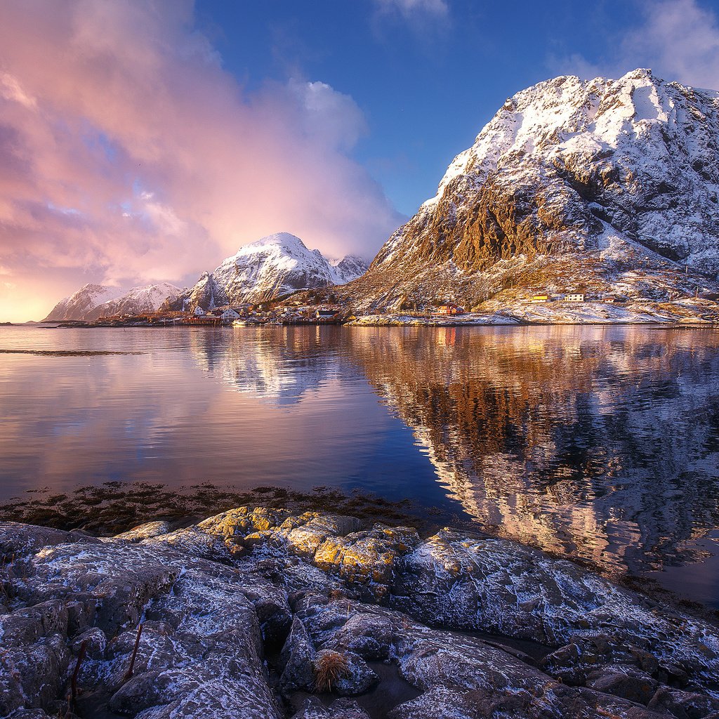 Обои небо, горы, скалы, море, норвегия, the sky, mountains, rocks, sea, norway разрешение 2500x1667 Загрузить