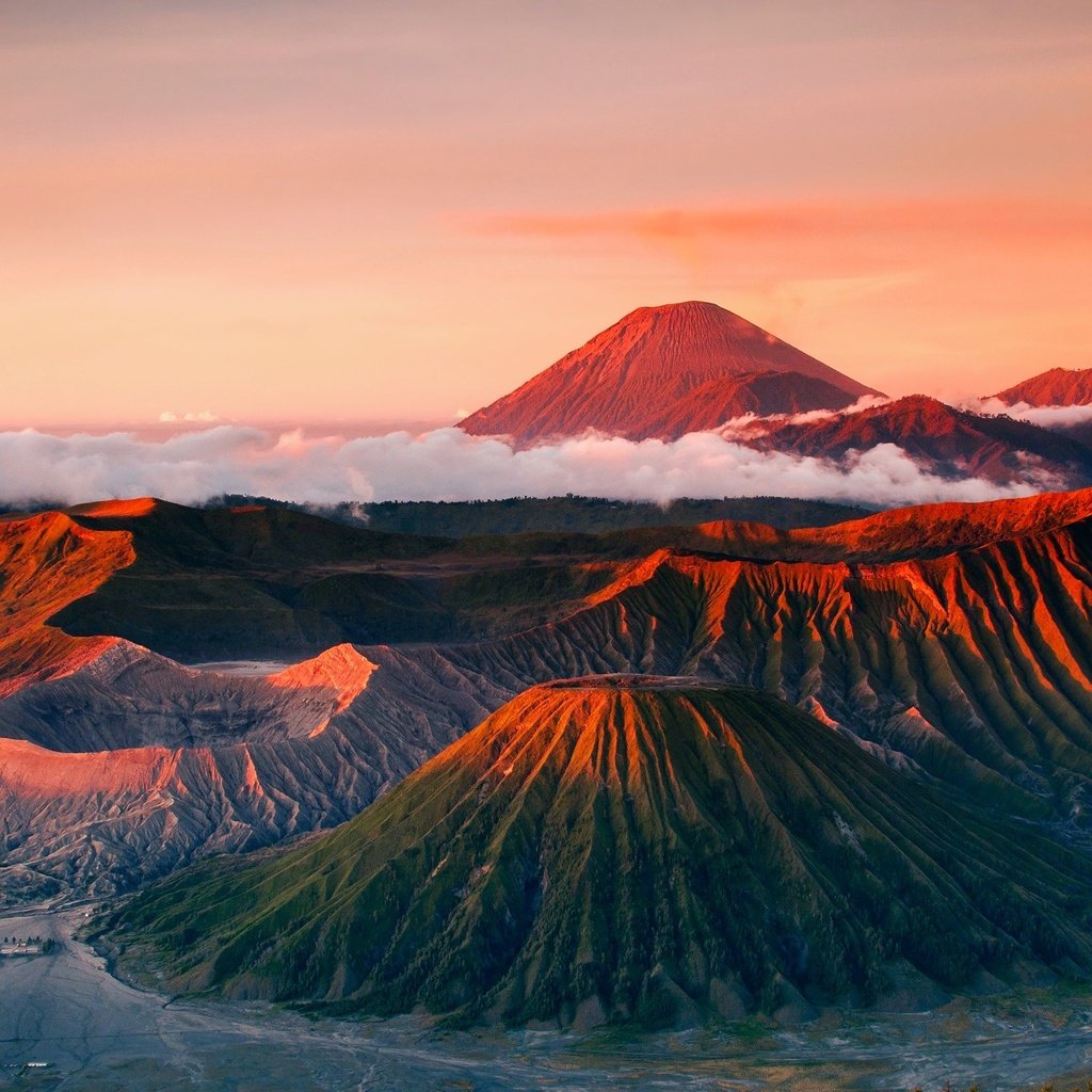 Обои горы, вулкан, индонезия, ява, бромо, тенгер, mountains, the volcano, indonesia, java, bromo, tanger разрешение 2560x1440 Загрузить