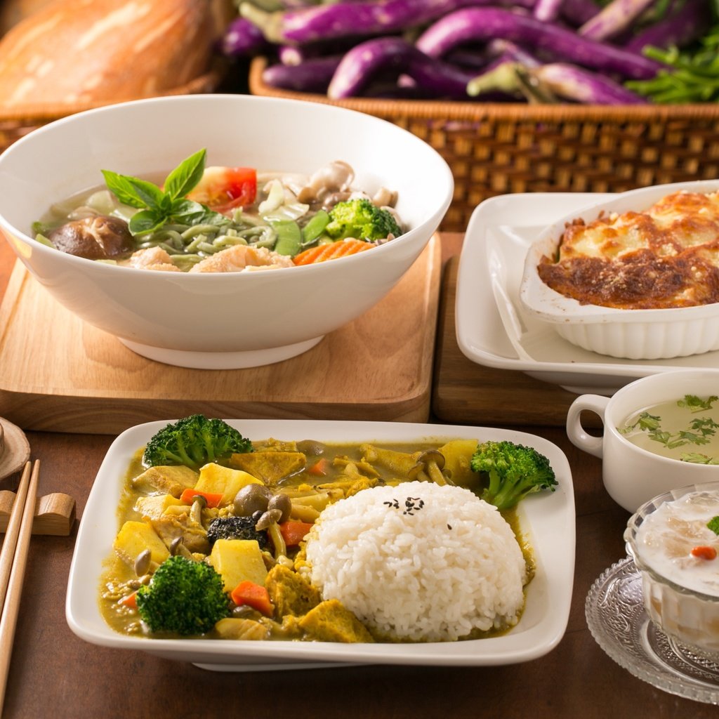 Обои зелень, овощи, чай, рис, салат, суп, ассорти, greens, vegetables, tea, figure, salad, soup, cuts разрешение 2756x1837 Загрузить