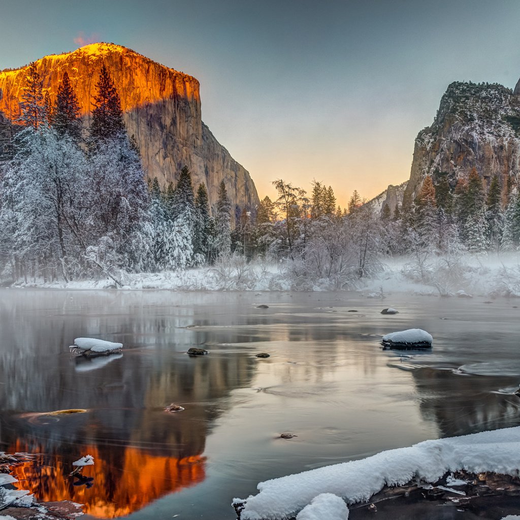 Обои река, горы, природа, лес, зима, отражение, пейзаж, river, mountains, nature, forest, winter, reflection, landscape разрешение 1920x1200 Загрузить