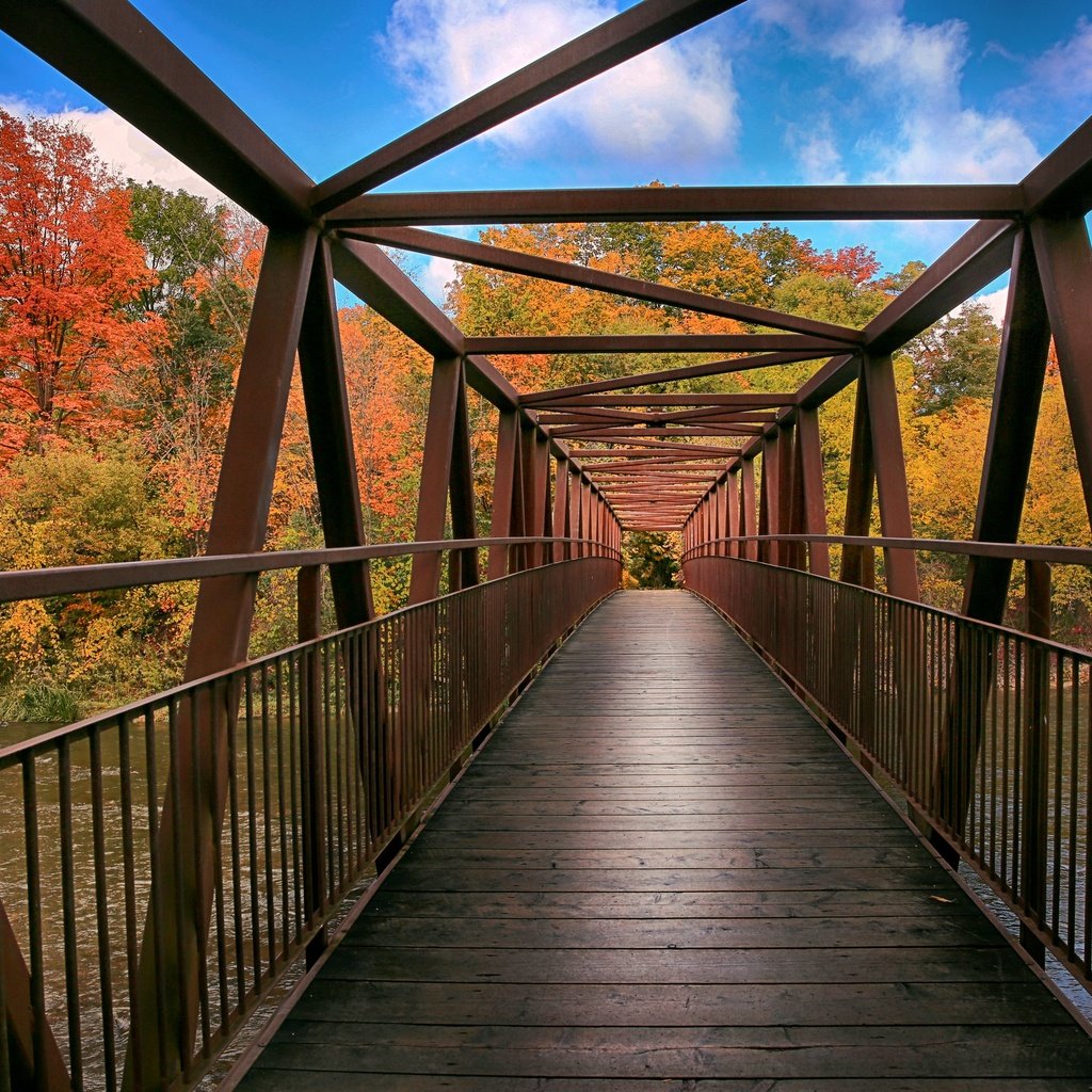 Обои мост, осень, канада, bridge, autumn, canada разрешение 3072x2048 Загрузить