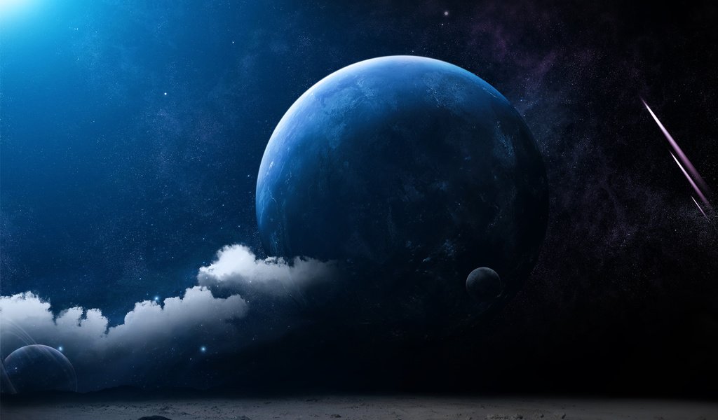 Обои облака, планета, луна, поверхность, planets, moon view terra, clouds, planet, the moon, surface разрешение 1920x1200 Загрузить