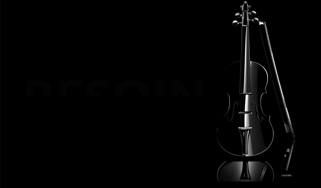 Обои фон, скрипка, черный, минимализм, темнота, background, violin, black, minimalism, darkness разрешение 2560x1600 Загрузить