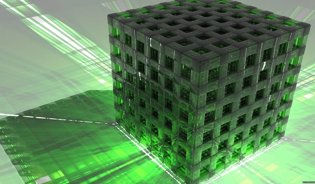 Обои форма, модель, куб, конструкция, 3д, зеленый квадрат, form, model, cube, design, 3d, green square разрешение 1920x1080 Загрузить