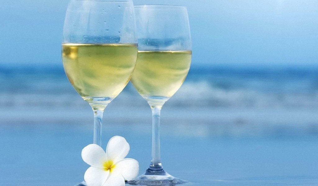 Обои море, бокалы, белое вино, sea, glasses, white wine разрешение 1920x1200 Загрузить