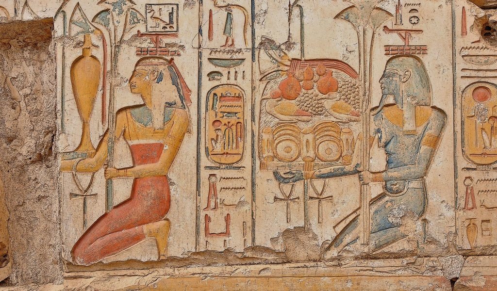 Обои стиль, стена, древность, египет, фреска, style, wall, antiquity, egypt, mural разрешение 2048x1360 Загрузить