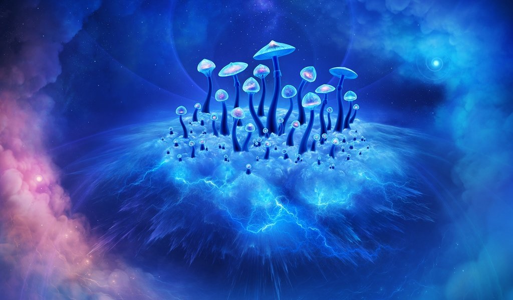 Обои арт, облака, абстракция, грибы, красота, 3д, art, clouds, abstraction, mushrooms, beauty, 3d разрешение 1920x1360 Загрузить