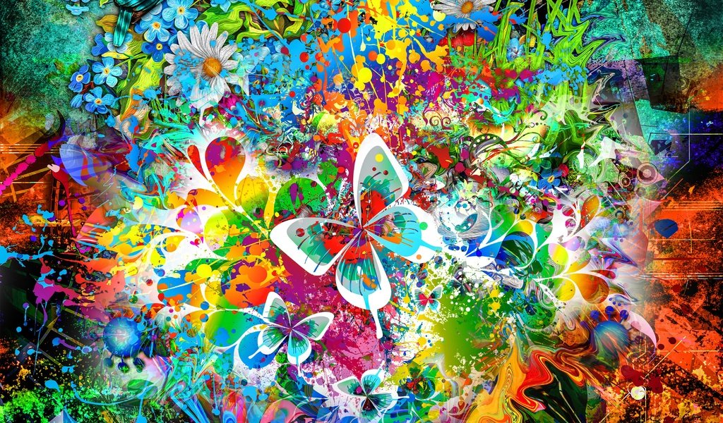 Обои цветы, расцветка, арт,  цветы, shapes, рисунок, butterflies, пернатые, узор, цвет, птицы, рисунки, бабочки, flowers, colors, art, figure, pattern, color, birds, drawings, butterfly разрешение 4500x4500 Загрузить