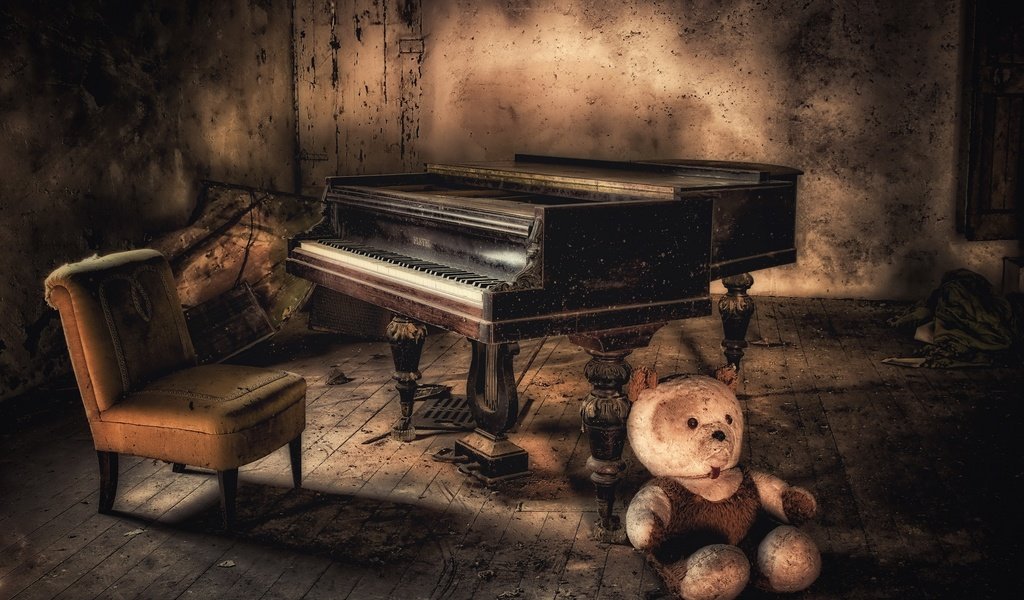 Обои мишка, кресло, пианино, bear, chair, piano разрешение 2560x1735 Загрузить