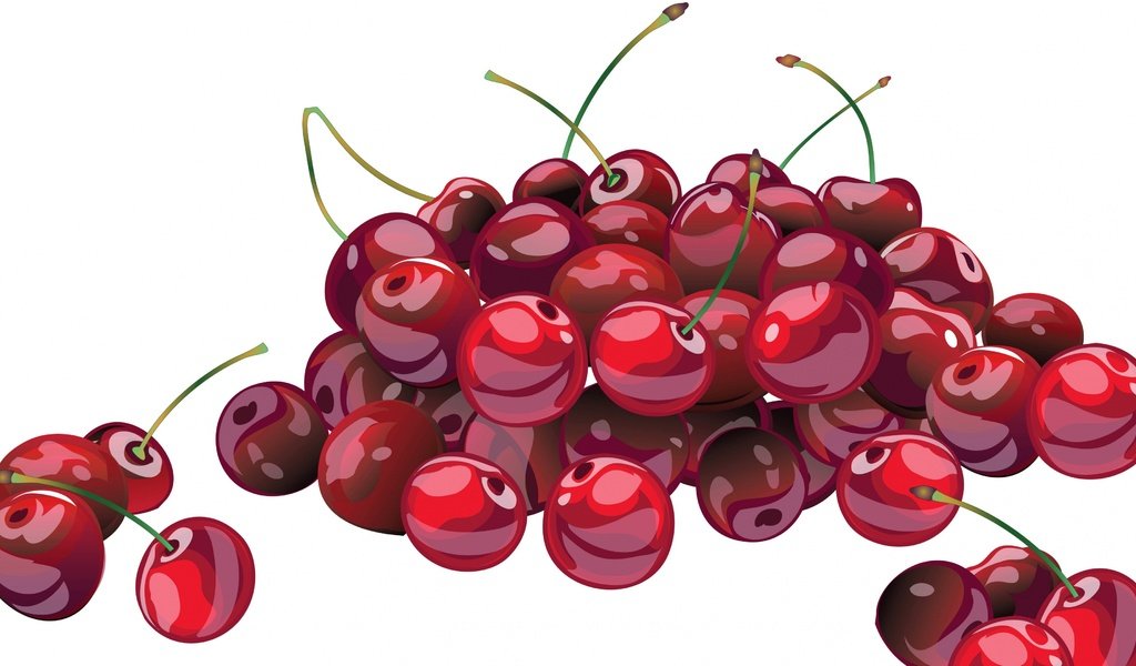 Обои арт, рисунок, макро, черешня, ягоды, вишня, art, figure, macro, cherry, berries разрешение 3840x2160 Загрузить