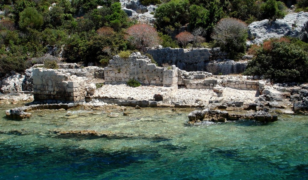 Обои море, руины, турция, 4, kekova island, demre, sea, ruins, turkey разрешение 1920x1080 Загрузить